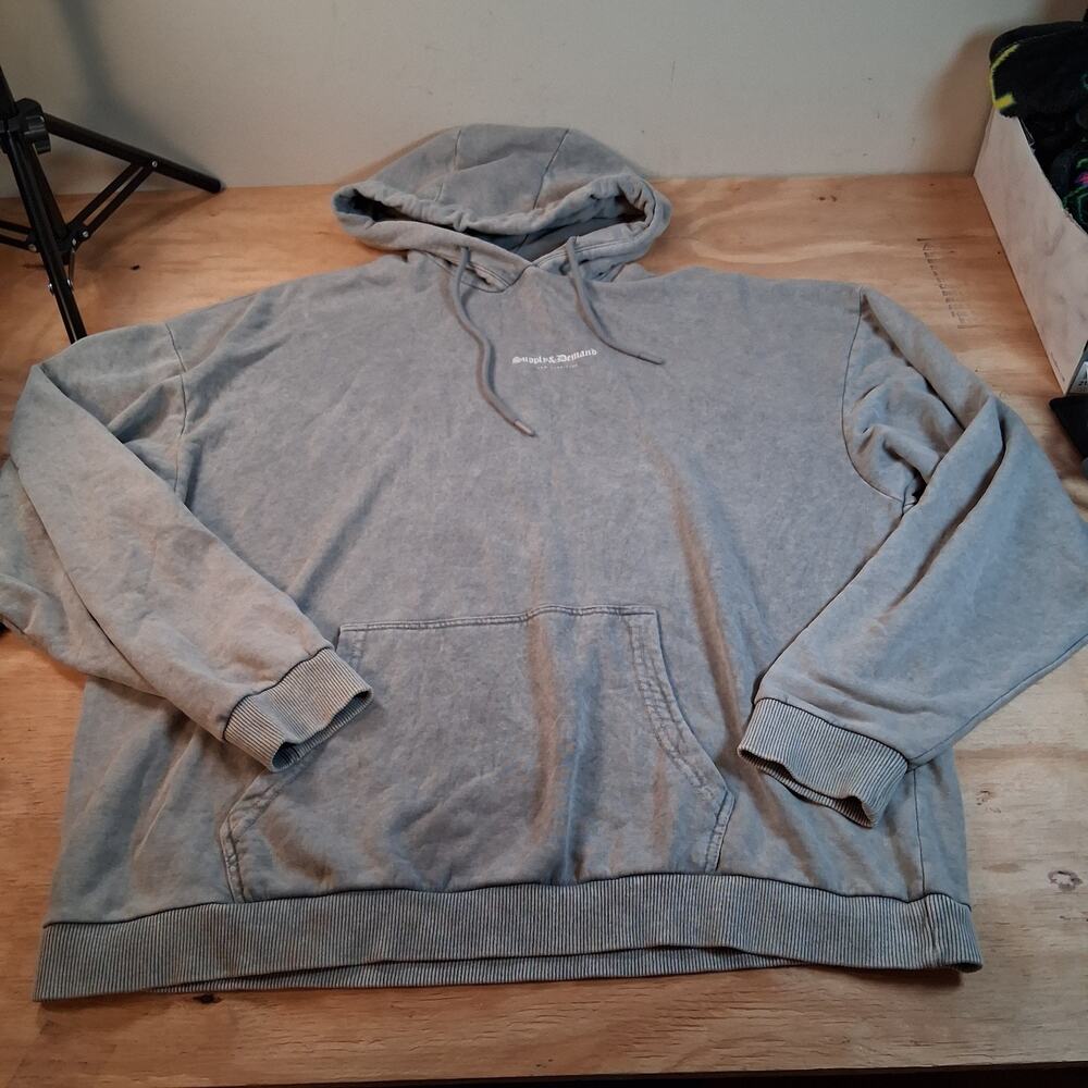 Supply And Demand Womens Hooded Sweatshirt Sz M Gray Long Sleeve Sweater NYC